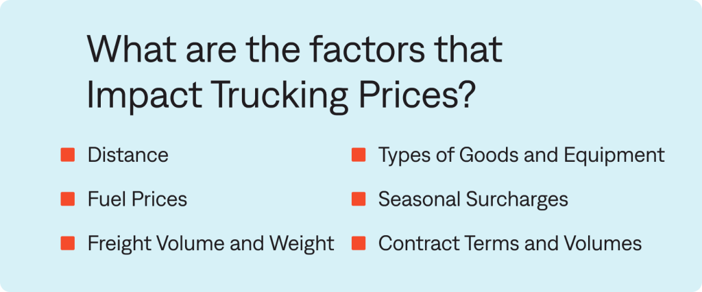 Factors Impacting Contract Trucking Prices