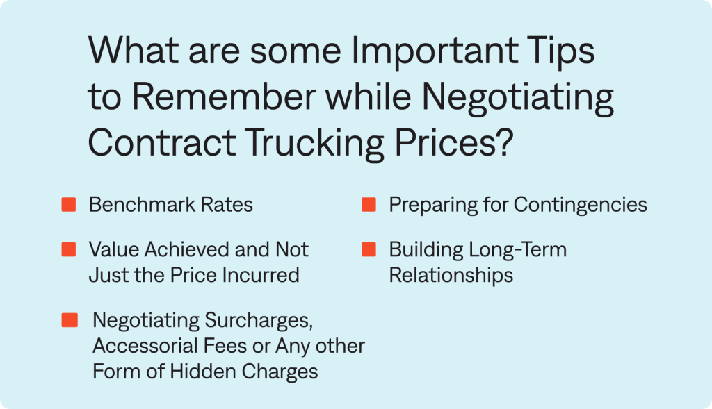 Tips to Remember While Negotiating Contract Trucking Prices